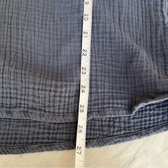 MOTE Crepe V-Neck Tunic Blouse cotton gray/blue top size XXL. - Picture 4 of 6